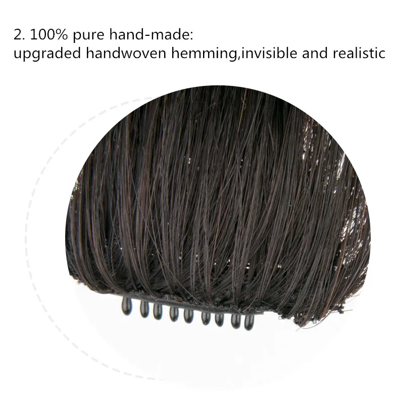 Clip In on Front Hair Bang Side Fringe Hair Extension Real Natural Remy Human Hair Bangs Hair Piece Clip In Bangs layered bangs 2