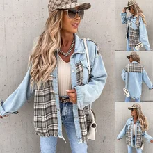 

Women's Fashion Denim Jackets Single Breasted Long Sleeve Short Jeans Coats Ladies Casual Outerwear Coats