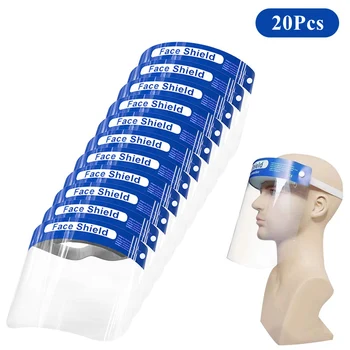 

5/10/20pcs Splash-Proof Protective Face Shield Reusable Full Face Protective Mask Saliva Protection Clear Visor Respirator