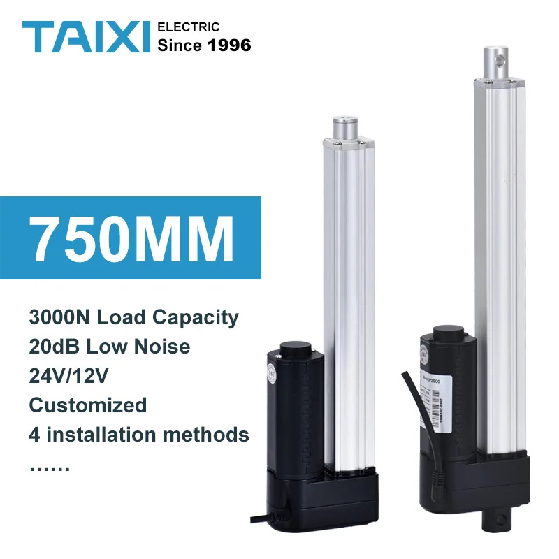 

Electric Linear actuator 750mm Stroke linear motor controller dc 12V 24V with customized stroke dc motor lineaire actuator