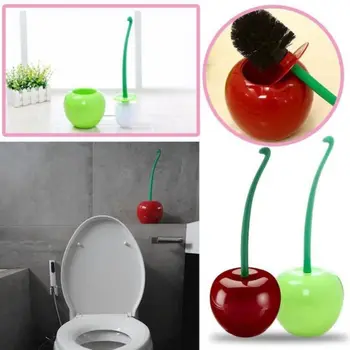 

Toilet Brush Set Cute Cherry Shaped Compact Toilet Brush With Holder Bathroom Tools