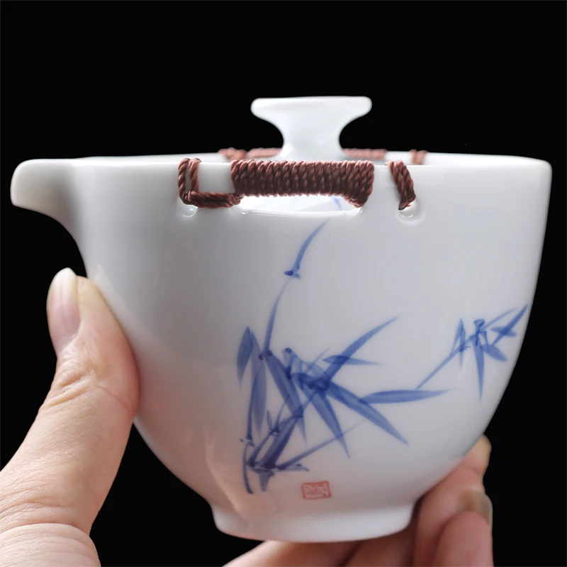 Чайная чаша Gaiwan, 190 мл, ручная роспись, чайная посуда, контейнер, мастер-чашка, керамическая чайная супница, посуда для напитков, чайный горшок, чашки, украшения, ремесла - Цвет: G Style