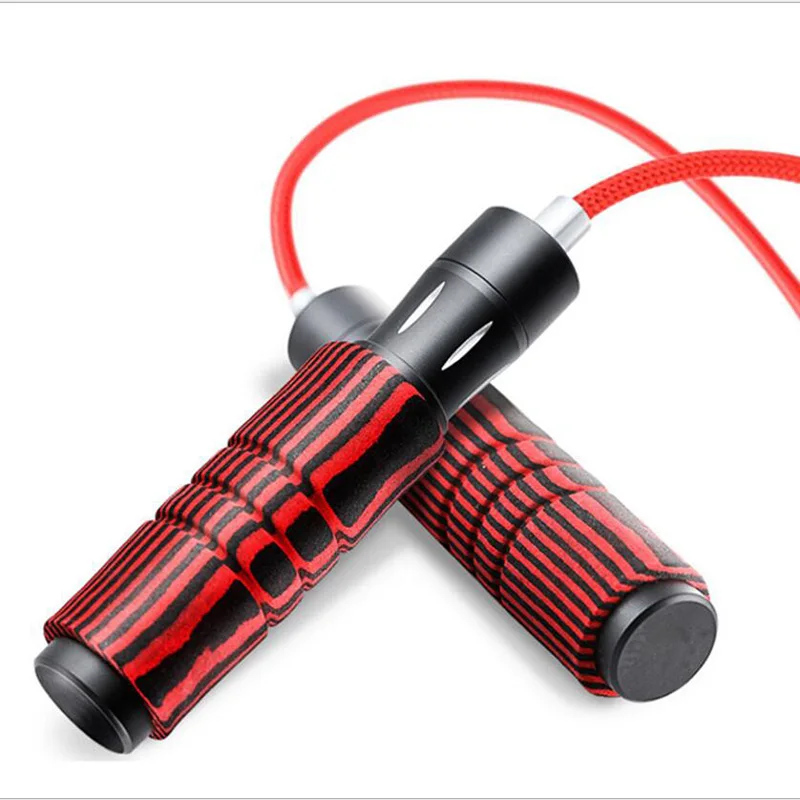 Bold weight-bearing sponge sweat-absorbent jump rope sports fitness adult training metal bearing jump rope adjustable