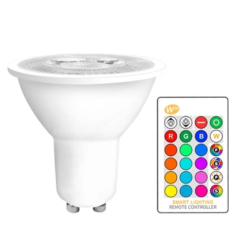 

GU10 LED Light Bulb RGB Color Changing Lamp Indoor Neon Sign with Controller Lights Lighting Dimmable Spot Light