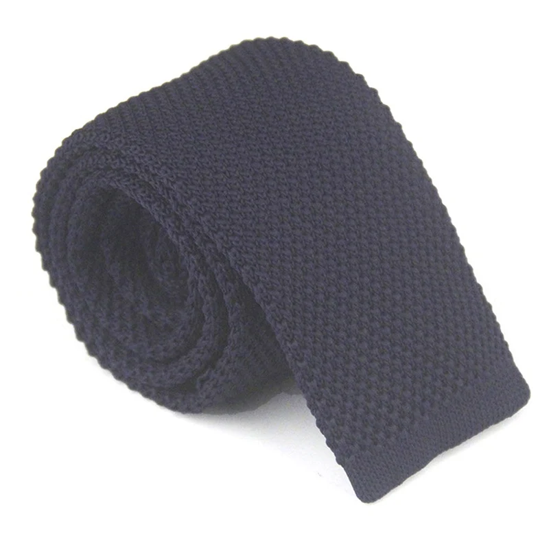 BT0133NV Модный мужской однотонный Вязаный Галстук узкий галстук тонкий тканый - Цвет: BT0133NV