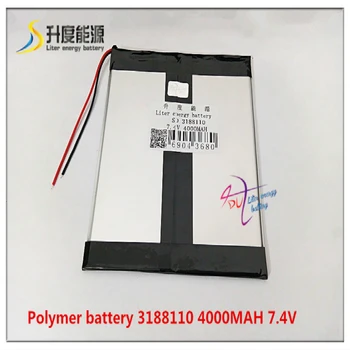

7.4V 4000mAh 3188110 Polymer lithium ion / Li-ion battery for tablet pc cell phone speaker POWER BANK