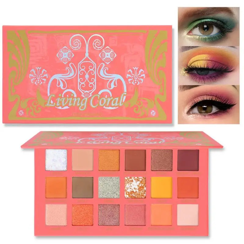 

18 Colors Brown Orange Matte Pearlescent Glitter Sequins Eyeshadow Palette Pigment Eye Shadow Makeup Palette Cosmetics TSLM2
