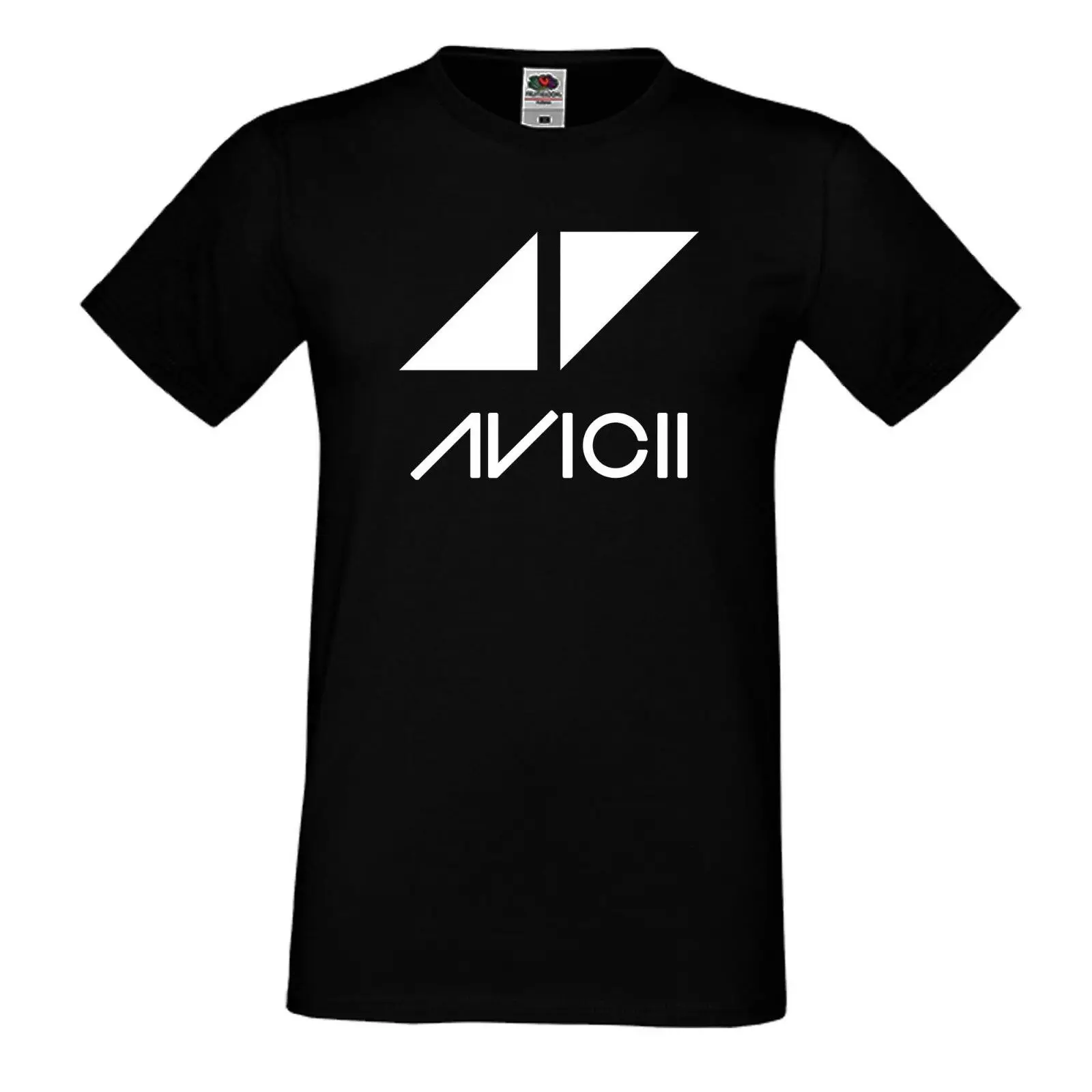 Мужская черная футболка Avicii 1 Dj Music Festival, летняя мужская хипстерская крутая футболка с круглым вырезом, повседневные футболки - Цвет: Черный