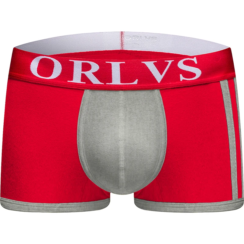 ORLVS Brand boxer men underwear gay boxer shorts ropa interior hombre cueca tanga calzoncillo hombre boxer para hombre mesh - Цвет: OR70-red