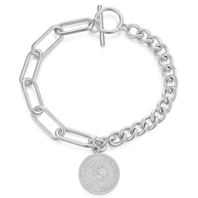 Stainless Steel Love Heart Bracelets For Women Party Gift Fashion Joyas de Chain Charm Bracelets Jewelry Wholesale Text Engraved 