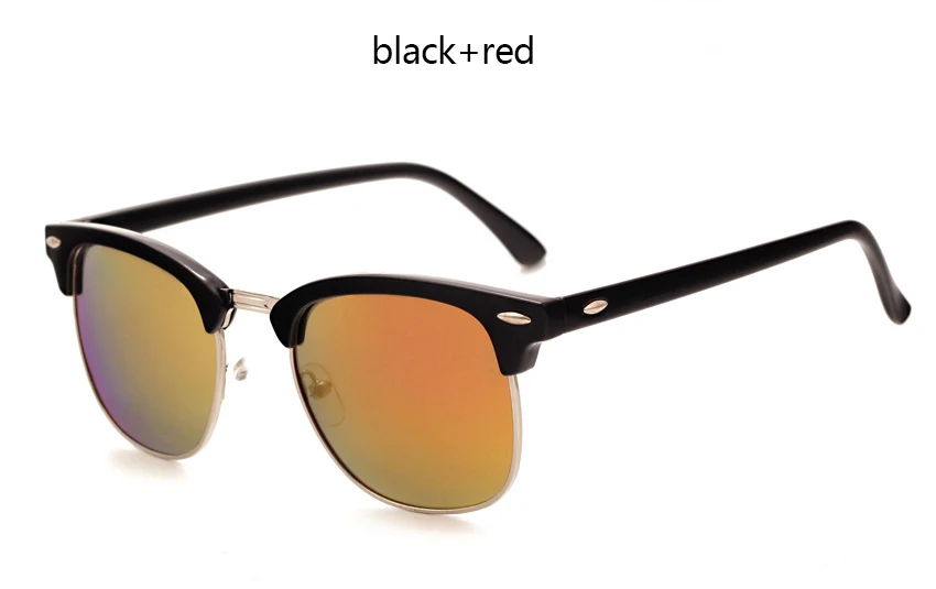 Black Red LEONLION полуметаллические солнцезащитные очки для мужчин и женщин, брендовые дизайнерские очки, зеркальные солнцезащитные очки, модные Gafas Oculos De Sol, классические - Цвет линз: Black Red