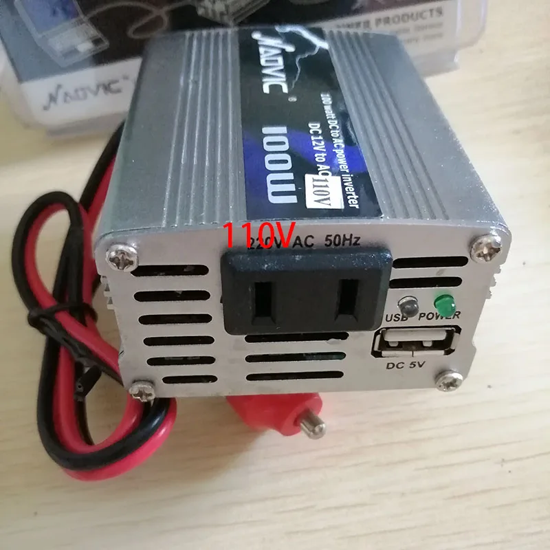 100W Car POWER INVERTER DC 12V TO AC 110V 60HZ WITH 5V 1A USB