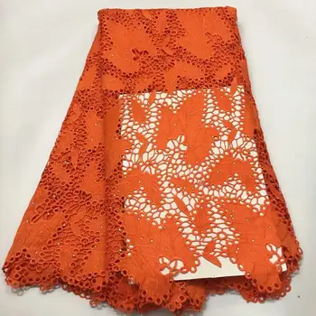 

Orange Guipure Lace Cord Lace Embroiderey French African Silk Milk Lace Fabric High Quality Nigeria Lace Fabric For Wedding