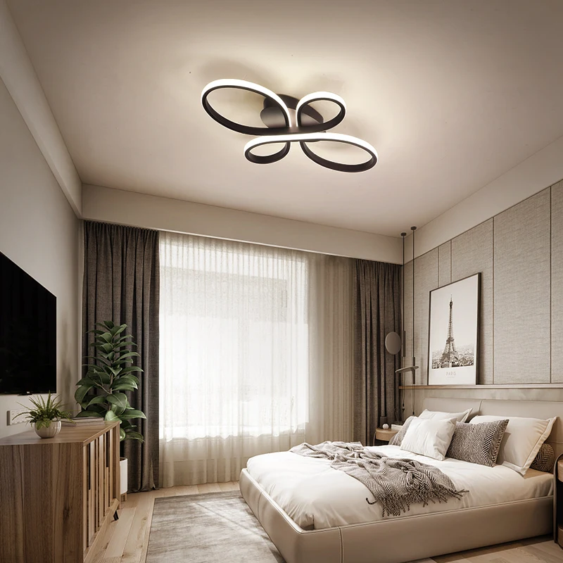 Накладные современные светодиодные потолочные лампы для гостиной, спальни, кабинета, кофейного или белого цвета, светодиодные потолочные лампы 110-240 В