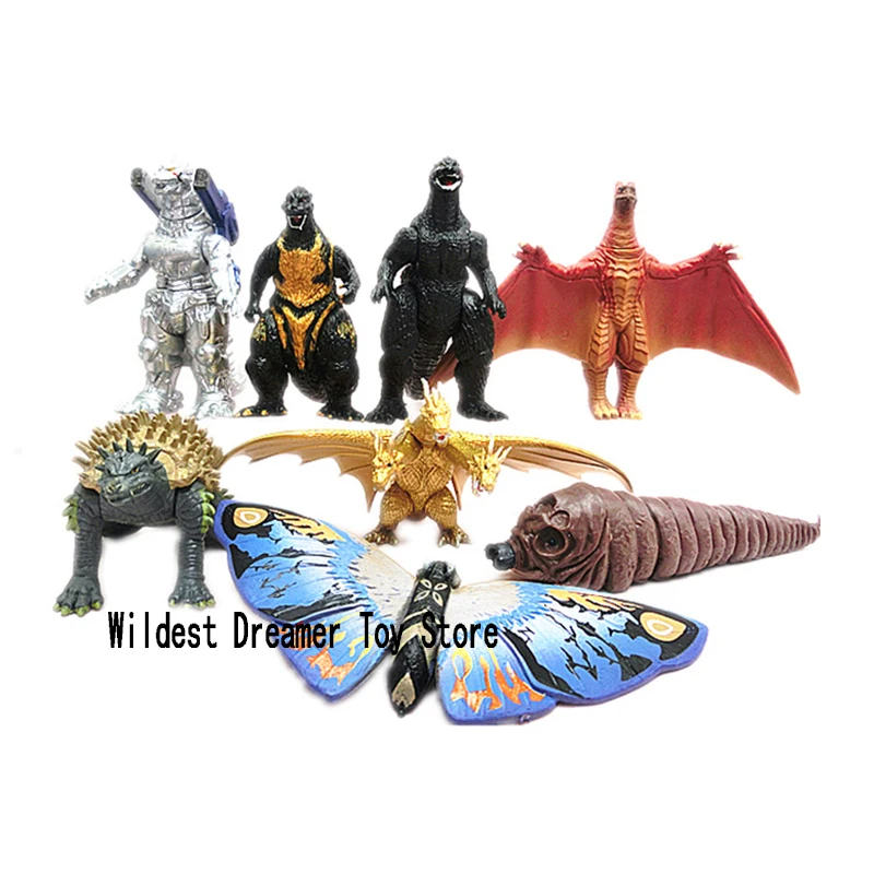 8 шт./партия, Godzilla фигурки, Gojira, король монстров, игрушка, Подвижная кукла, модель для детей, вид аниме, фильм 8,5 см