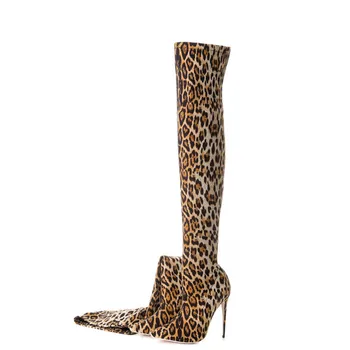 

2020 Wine Red Leather Heel Knee Boots Woman Best Design Large Size Knight Long Boots Ladies Thick Heel Banquet Shoes Dropship