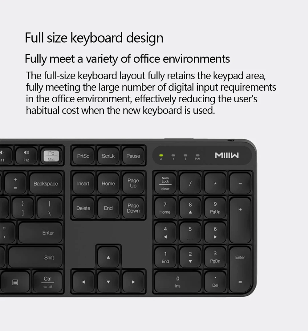 Xiaomi mijia MIIIW RF 2,4 ГГц Беспроводная Офисная Клавиатура Мышь Набор 104 клавиш для Windows PC Mac совместимая Портативная USB клавиатура