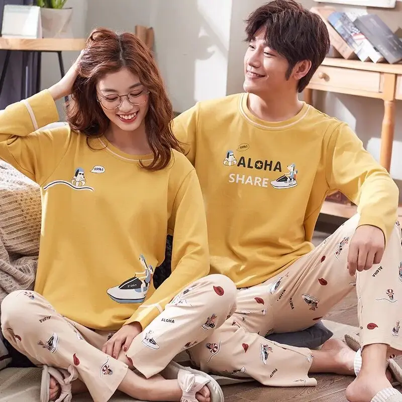 Женская пижама с длинным рукавом хлопковая пара пижамных комплектов героями