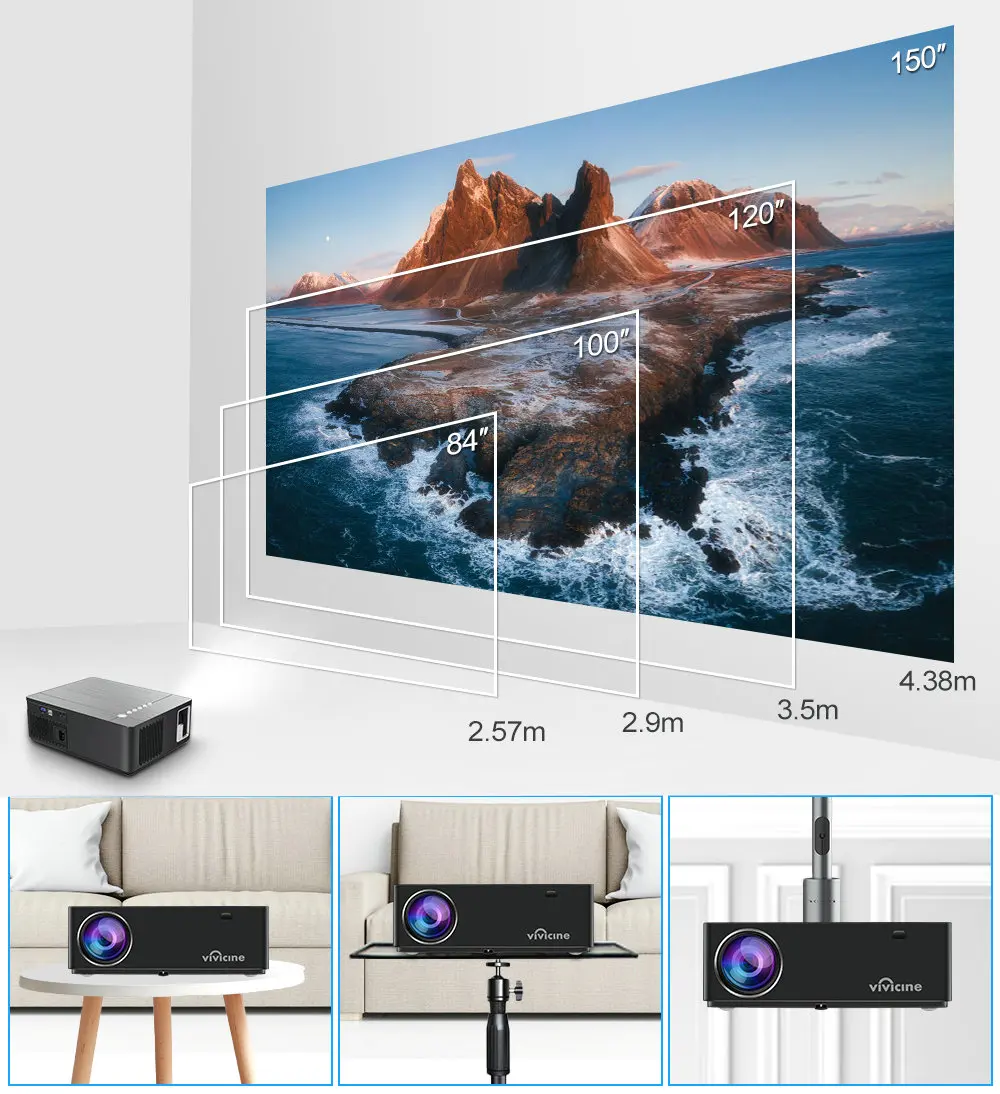 Домашний кинотеатр Vivicine M20 Full HD проектор 1080p опция Android 10 0 новейший 1920x1080