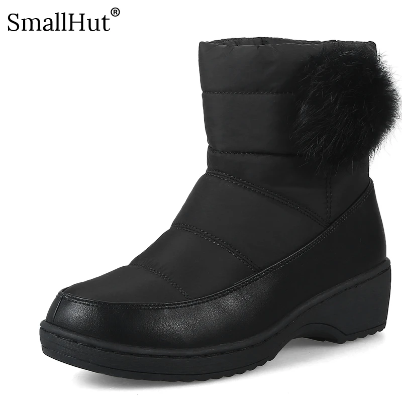 

Down Snow Ankle Boots New Women Winter Elegant Platform New E147 Fashion Ladies Black Red White Warm Long Plush Round Toe Boots