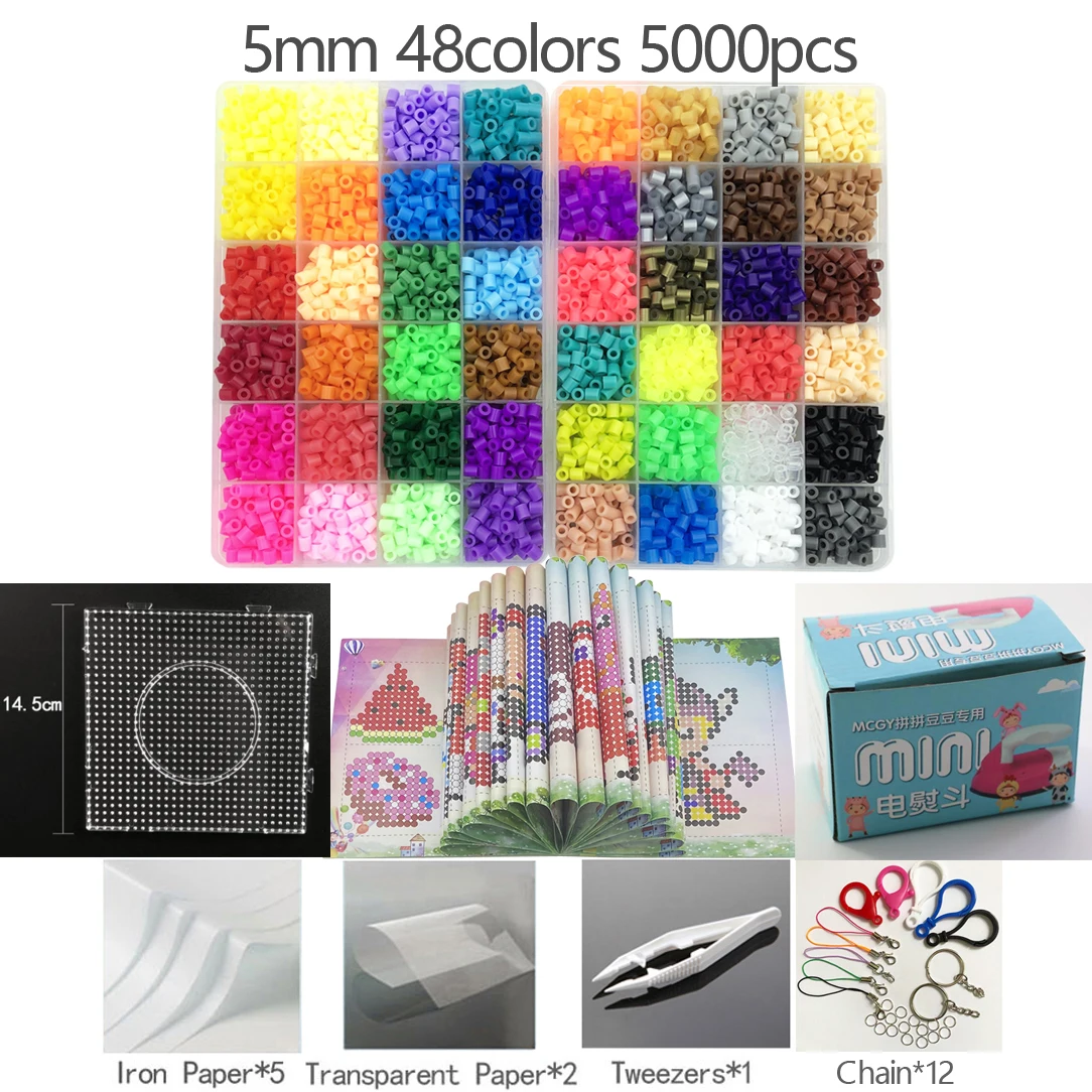 Peg Board Perler Beads No Iron Perler Kit 5mm Hama Beads Whole Set