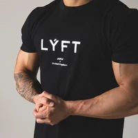 JAPAN LYFT Men Running T-shirt Short Sleeve Cotton T Shirt Casual Print T Shirt Gym Fitness Bodybuilding Workout Male Tee Tops 1