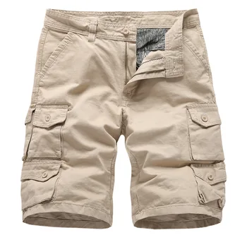 

Cargo Shorts Men Cotton Bermuda Shorts 2020 Summer Men's Baggy Military Khaki Trousers Breeches Male Army Green Tactical Shorts