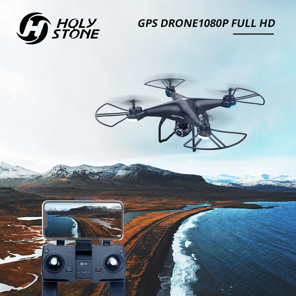 Holy Stone HS120D GPS RC Drone 150 м Wi Fi FPV 1080p HD камера запись голоса Tapfly большой радиус действия