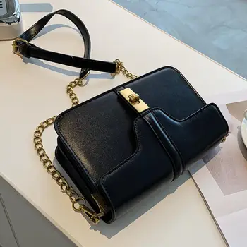 

Vintage Square Crossbody bag 2020 Fashion New High quality PU Leather Women's Designer Handbag Chain Shoulder Messenger Bag