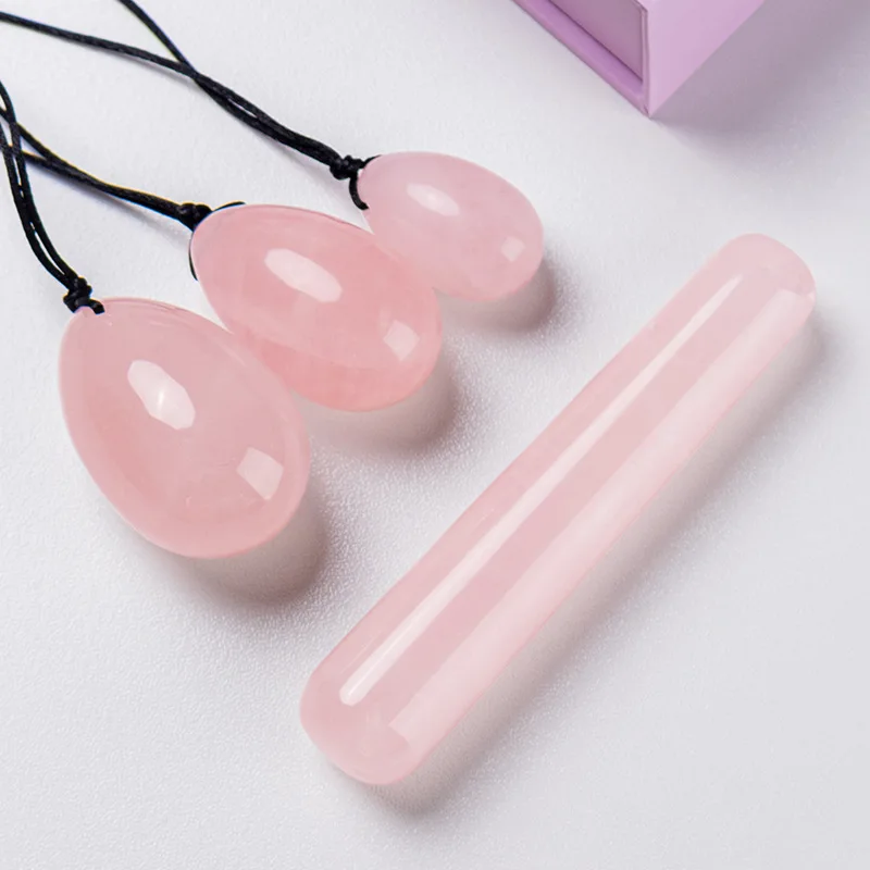 

Natural Rose Quartz Vaginal Balls Yoni Wand Set Kegel Exerciser Yoni Egg For Ensembles Femme Myofascial Release Jade Eggs