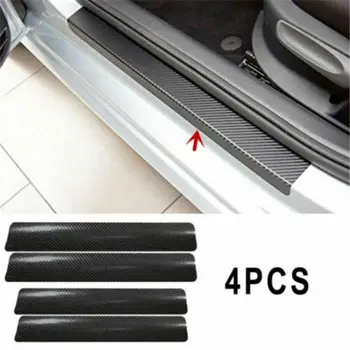 

Black Carbon Fiber Sticker Scuff Plate Door Sill Cover Panel Step Protector