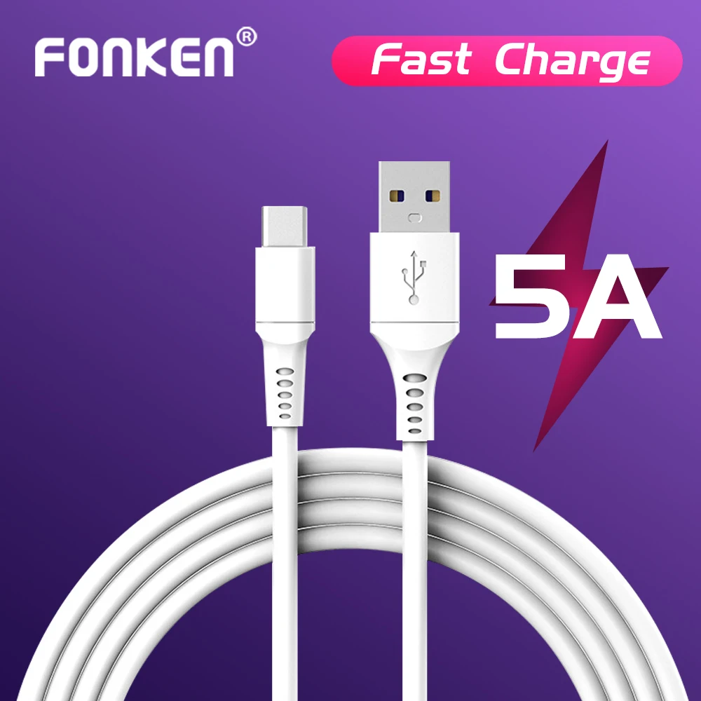 Кабель зарядный FONKEN USB Type-C 5 А 1/2/0 2 м | Мобильные телефоны и аксессуары