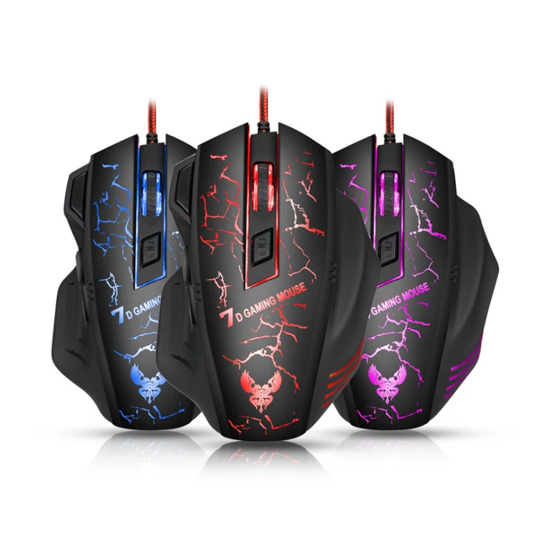 Game USB Wired Mouse Business Office Luminous 7-gear DPI Ergonomic Computer Accessories Cool Breathing Lamp | Компьютеры и офис