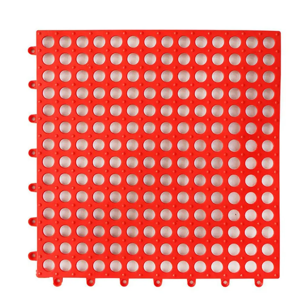 

Household Spliced Pinhole Red 30x30cm Plastic Drainable Shower Mat Washer Pad Bathtub Washable Bathroom Mat