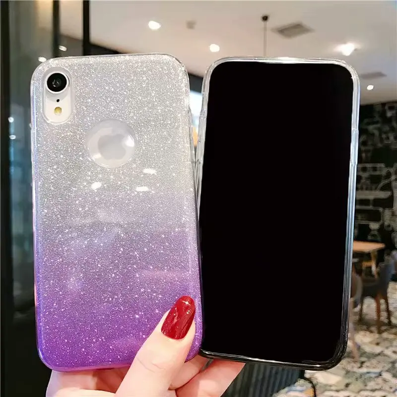 Роскошный цветной блестящий чехол для телефона iPhone 11 Pro XR X XS Max 8 Plus 7 6 6S TPU Защитный