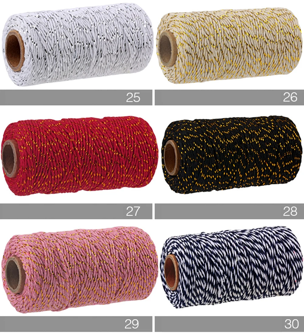 100 метров/рулон двухцветная пряжа для вязания крючком 2 мм Вощеная вышивка нить для шитья шнур ручной работы хлопчатобумажная нить для DIY Caft