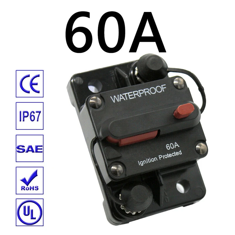 Армейский зеленый 60A-300A AMP автоматический выключатель предохранитель сброс 12-48 В DC автомобиля Лодка Авто Водонепроницаемый - Цвет: Армейский зеленый