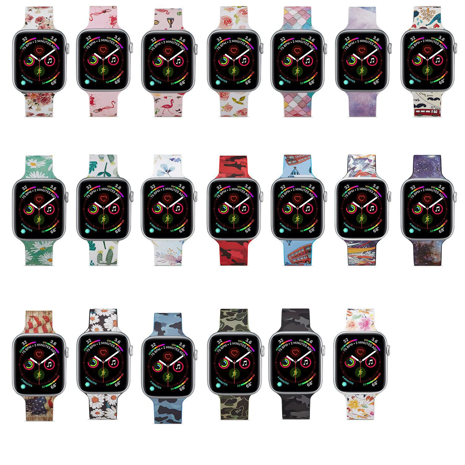 Для Apple Watch 38 мм 42 мм 40 мм 44 мм мягкий ремешок мультфильм камуфляж браслет для iwatch серии 5 4 3 2 1 Аксессуары для умных часов