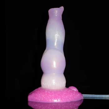 NNSX New 2022 Squirting Function Dog Kont Dildo Gradient Anal Plug With Suction Cup Sex Toys Shop Goods for Adults Gay 5