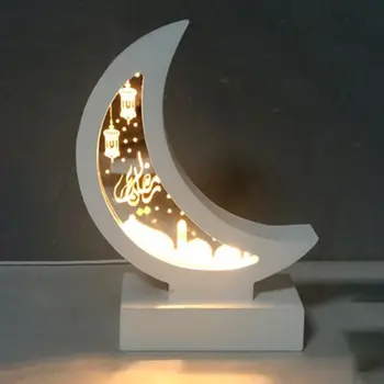 Ramadan Eid Mubarak Houten Ornament Maan Lamp Led Nachtlampje Islam Moskee Moslim Festival Decoratie Ramadan Eid Mubarak Houten Ornament Maan Lamp Led Nachtlampje Islam Moskee Moslim Festival Decoratie
