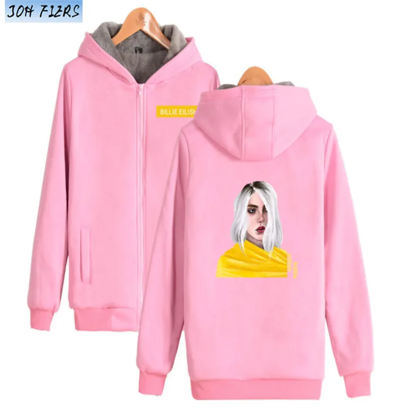 Billie eilish/очень теплые толстовки с капюшоном; толстовка; толстая зимняя куртка на молнии в стиле Харадзюку; уличная толстовка унисекс