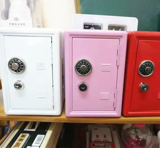 Safe Box Design Toy Mini Petty Cash Money Box Stainless Steel Security Lock Lockable Metal Safe Small Fit for House Decoration