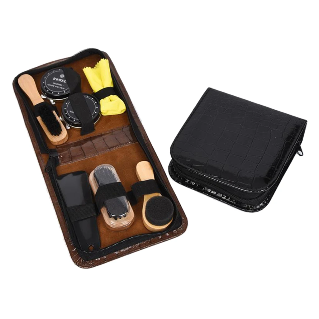 8 Pcs/Set Pro Shoes Care Kit Portable For Boots Sneakers Cleaning Set Brush Shine Polishing Tool For Leather Shoes