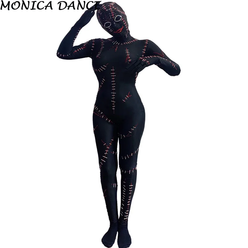 

Women Sexy Stage Pole Dance Clothing Black Jumpsuit Dj Ds Gogo Singer Nightclub Stage Outfits Dancewear Festival Rave Costume