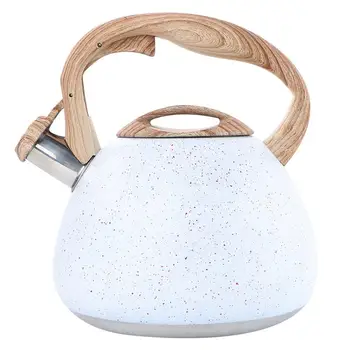 

1Pc 3L Antique Stainless Steel Water Kettles Wooden Handle Flat Bottom Whistling Kettle Boiling Tea Kettle Cookware