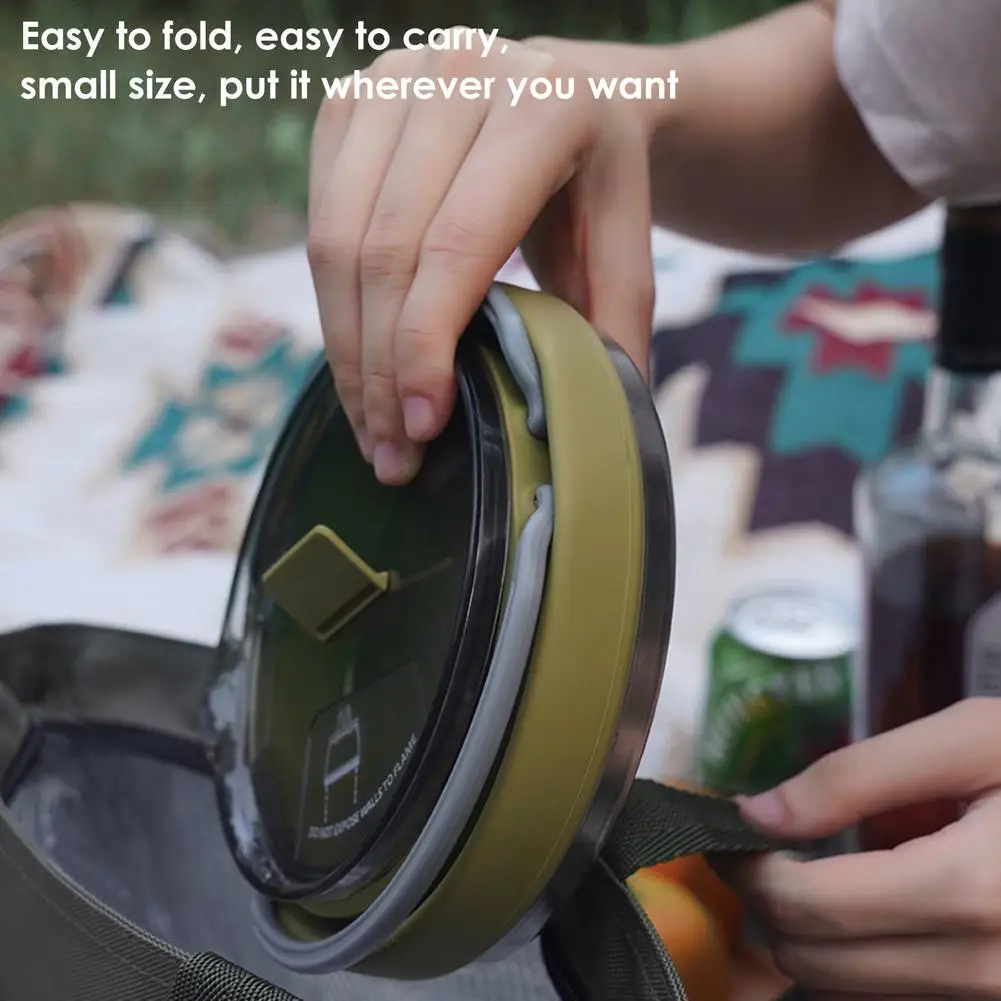 Camping Water Kettle Collapsible Tea Kettle Portable Folding Silicone Coffee Pot For Camping Outdoor Coffee Tea Cassette Cooker
