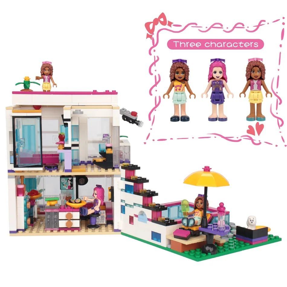 Дешево 760 шт Pop Star Livi s House строительные блоки, совместимые Legoinglys друзья для девочек фигурки кирпичи развивающие игрушки для детей