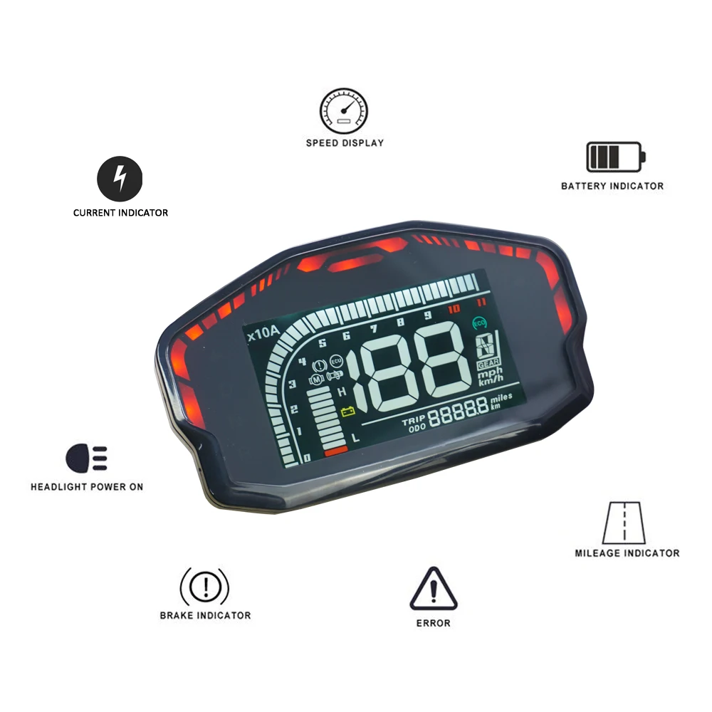 Scooter LCD Instrument Speedometer Display VOTOL Controller