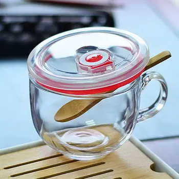 

Oatmeal Cup Cereal Bowl Big Belly Mug Breakfast Cup Glass with Lid Portable Seal Large Capacity Japanese Coffee Tea Coffee Cup
