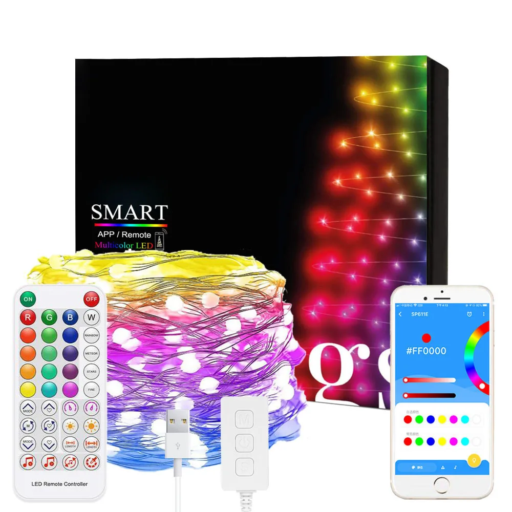 Ws2812B Sk6812 Rgb Led String Lights Indirizzabili Individualmente Ic Dream Color Decorazione Natalizia Modulo Led Controller Usb Dc5V